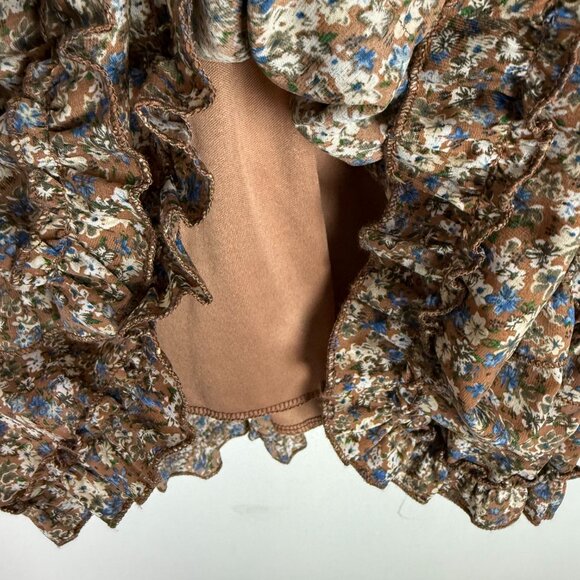 Altar’d State Chelsia Dress Floral Long Sleeves Ruffle Mini Size Medium M EUC - Picture 8 of 13